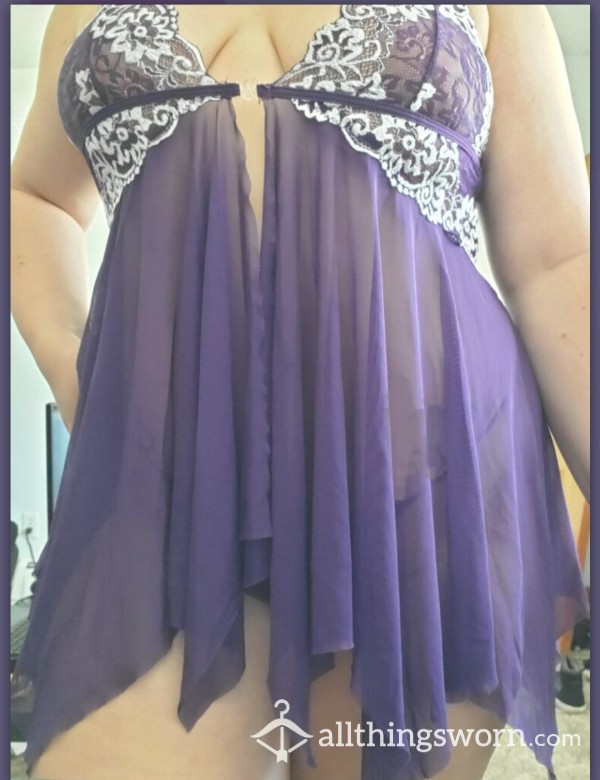 Purple Shear 2 Piece Lingerie