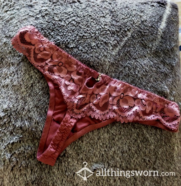 Purple/brown Lace S**y Thong