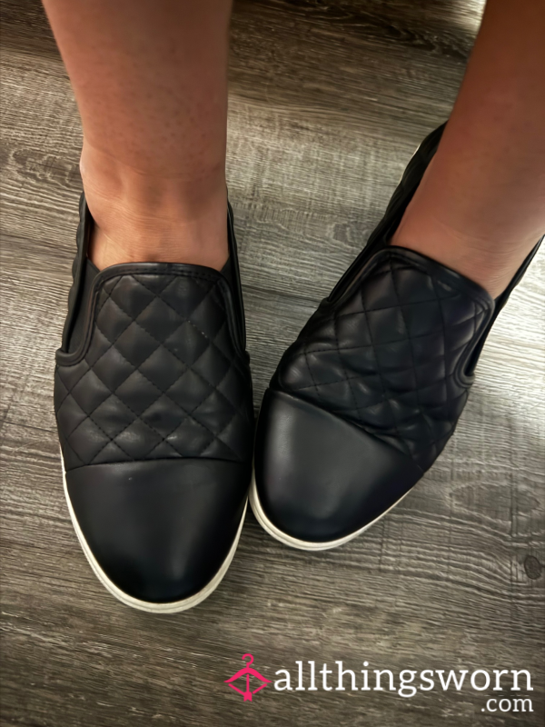 Quilted Leather Slip-Ons