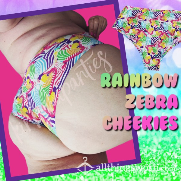 Rainbow Zebra Cheekies - Includes 48-hour Wear & U.S. Shipping