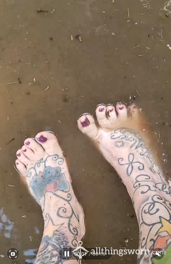 Rare Big Wide Wet💦 Clean🧽🚿 Feet 1st VID🎞️ EVER