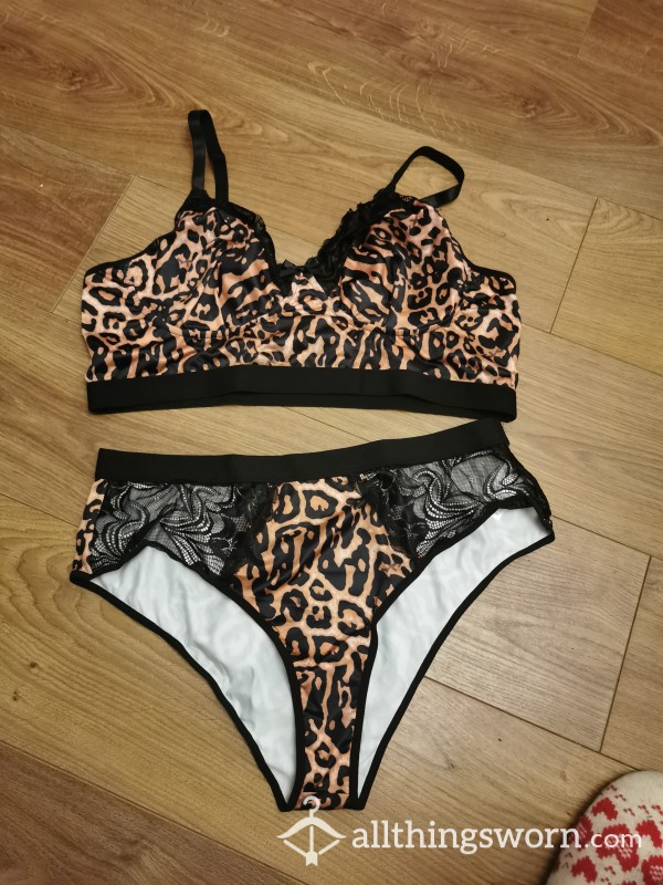 S**y Worn 24 Hour's. To Work And Evening Out. Bra & Knickers Set. Really Hot Animal Print. Size 18/20 Any Special Requests Ect Welcome £40💯🔥🔥🔥