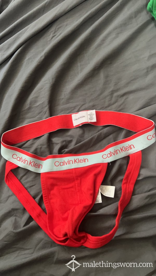 Red Calvin Klein Jock Strap