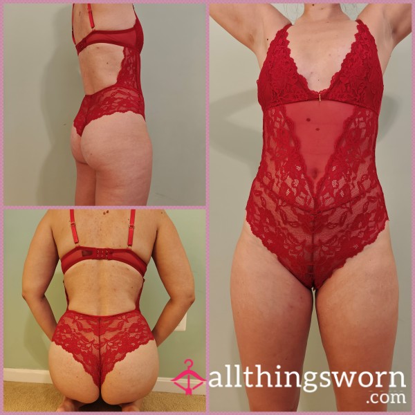 Red Lace Bodysuit