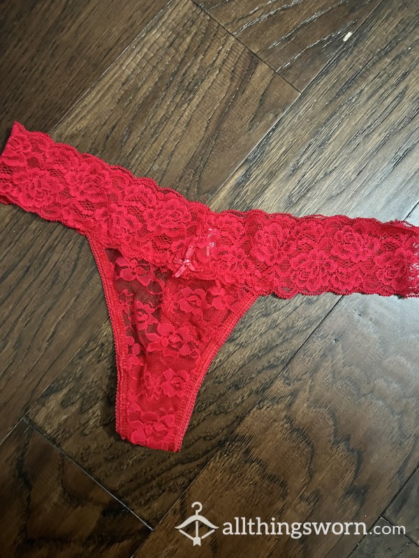 Red Lace Thong