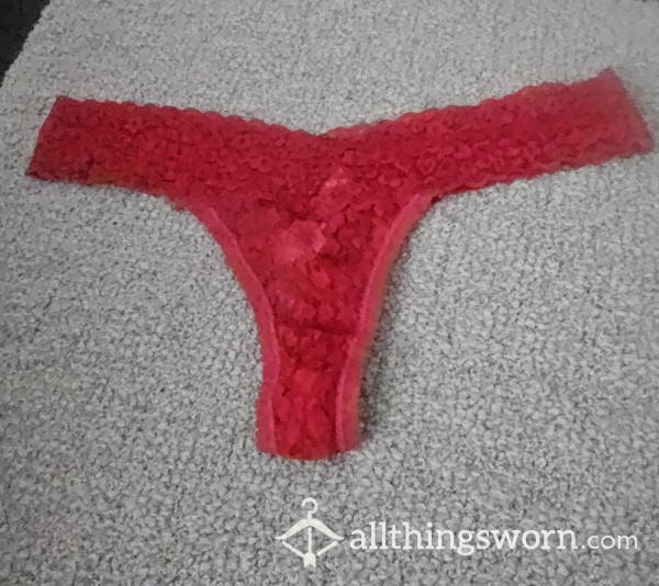 Red Lace Thong