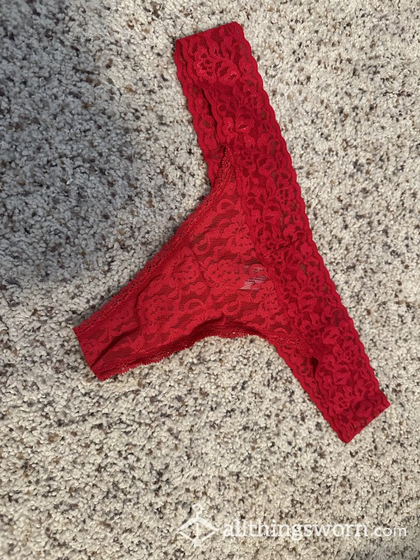 Red Lace Thong