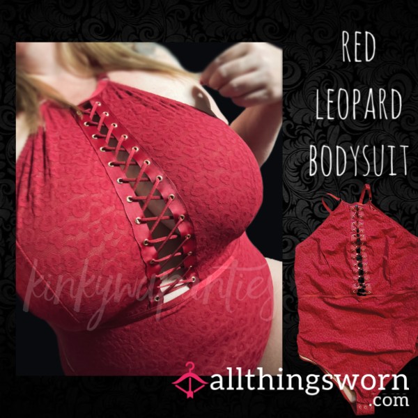 Red Leopard Bodysuit - Includes 2-day Wear & U.S. Shipping