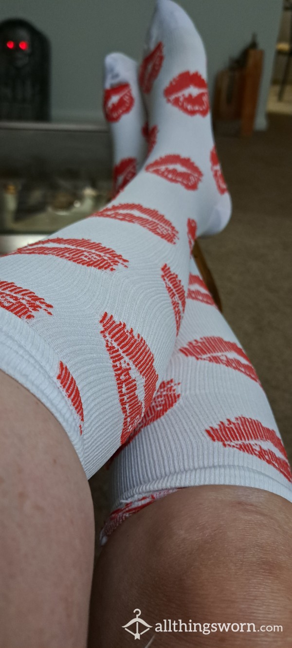 Red Lips Compression Socks