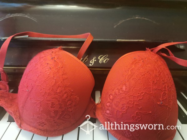 Red Padded Bra