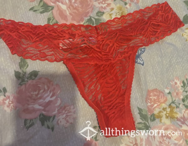 Red S**y Worn Thongs