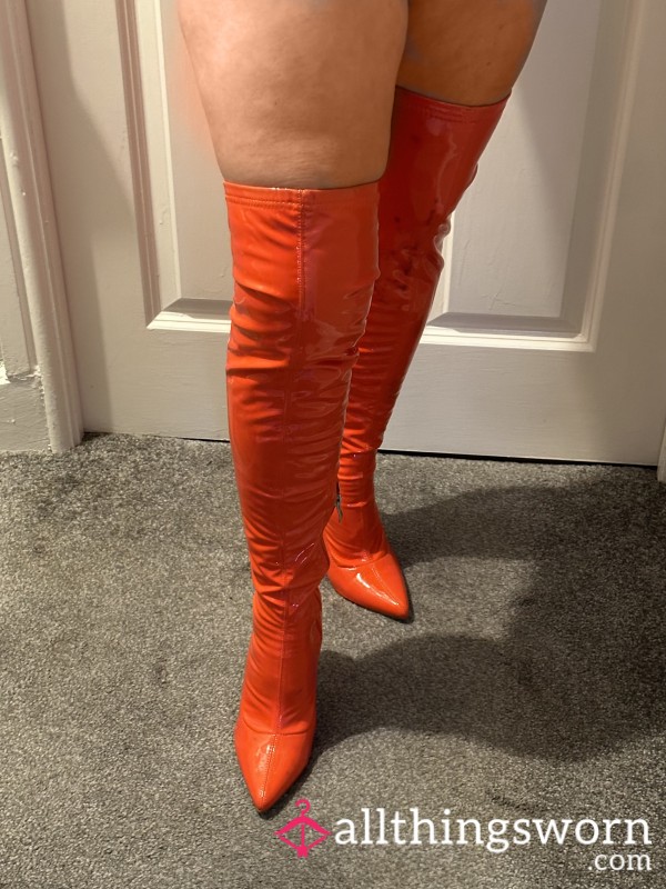 Red Thigh F**k Me Boots