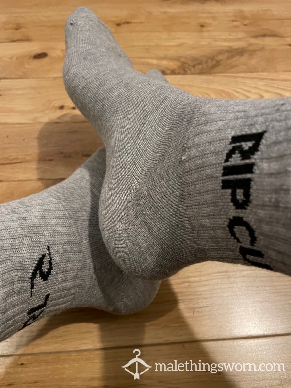 Rip Curl Grey Ankle Short Gym Socks - Ready To Be Customised For You