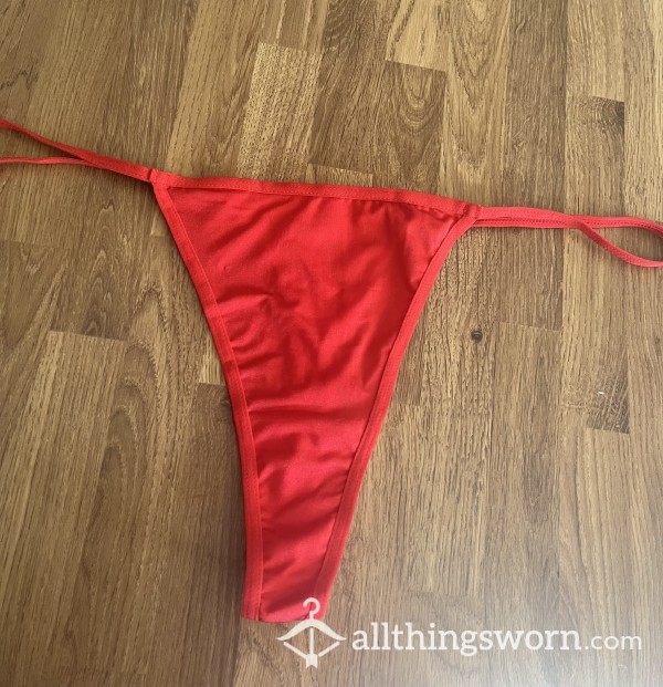 Satin Red String Thong