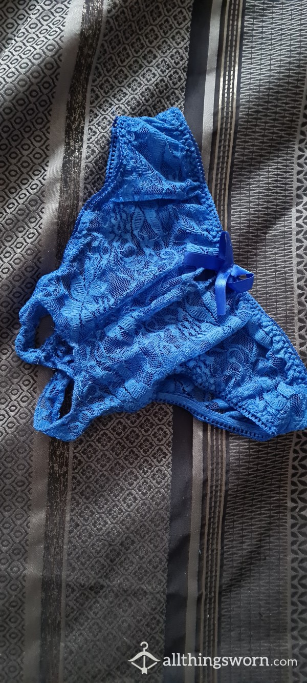 Saturday Special, Blue Crotchless Pant, Worn For You ,can Be Worn Again While Having S**,