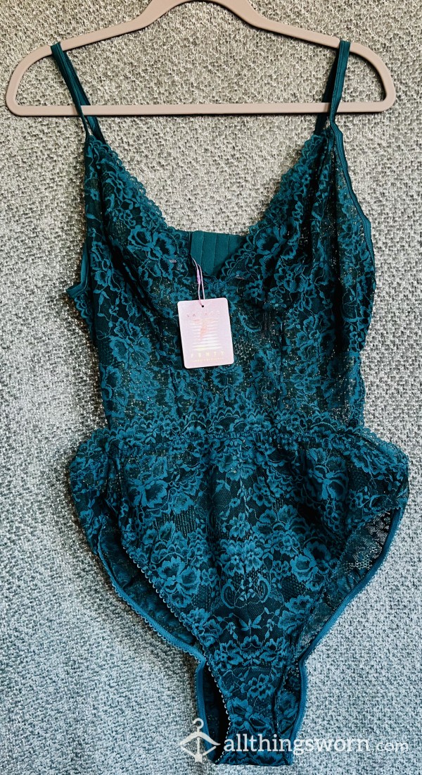 Savage X Fenty: Teal, Flor*l Lace Teddy - 2x