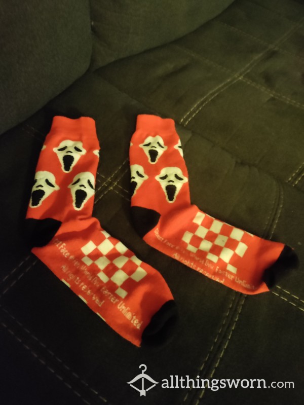 Scream Ghost Face Socks Used And Well-worn