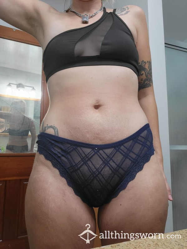 See Through Navy Panties