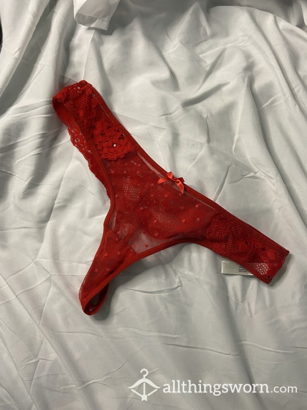 S**y Red Lacey Thong