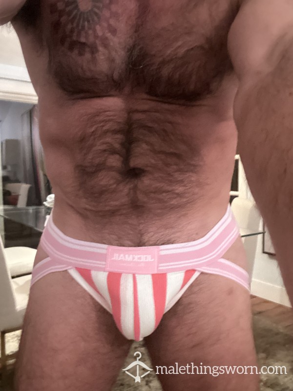 (SOLD) S**Y AS F**k Piggy Pink Striped Jock