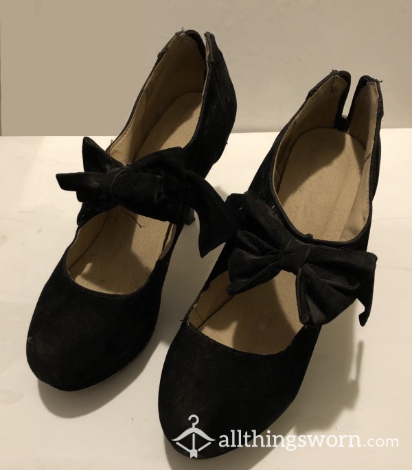 S**y Black Bow High Heels