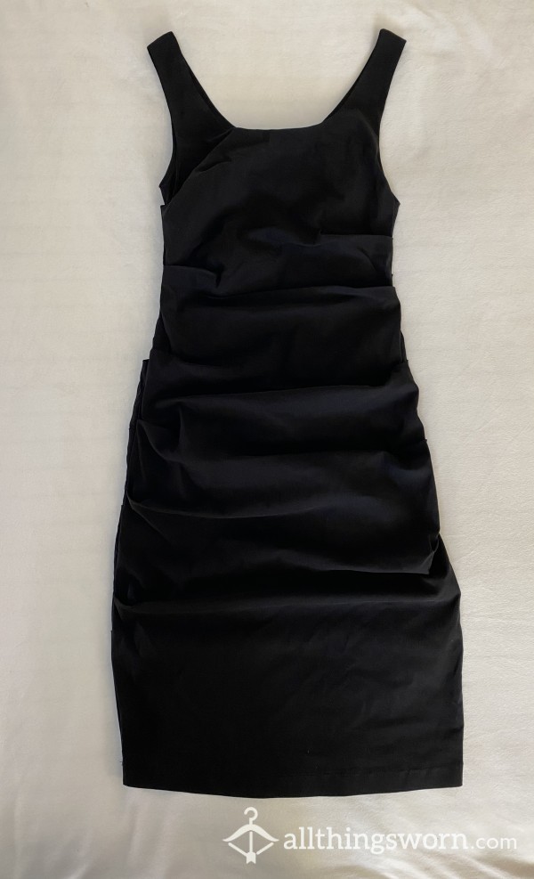 S**y Black Figure Hugging Ruched Dress Size 12