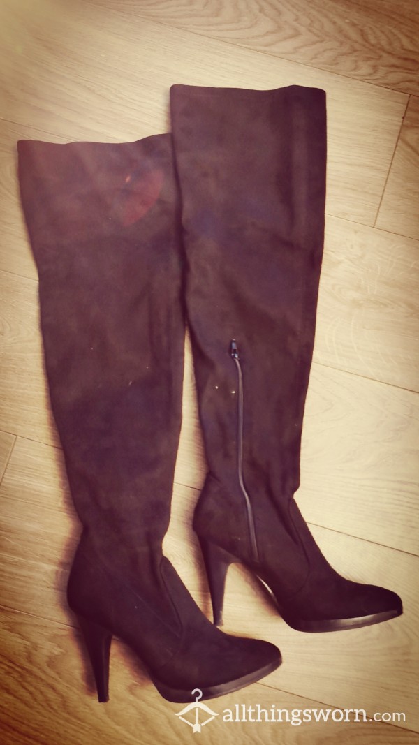 S**y Black Thigh High Boots Worn Size 6uk. Very Hot 💯🔥🔥🔥£50