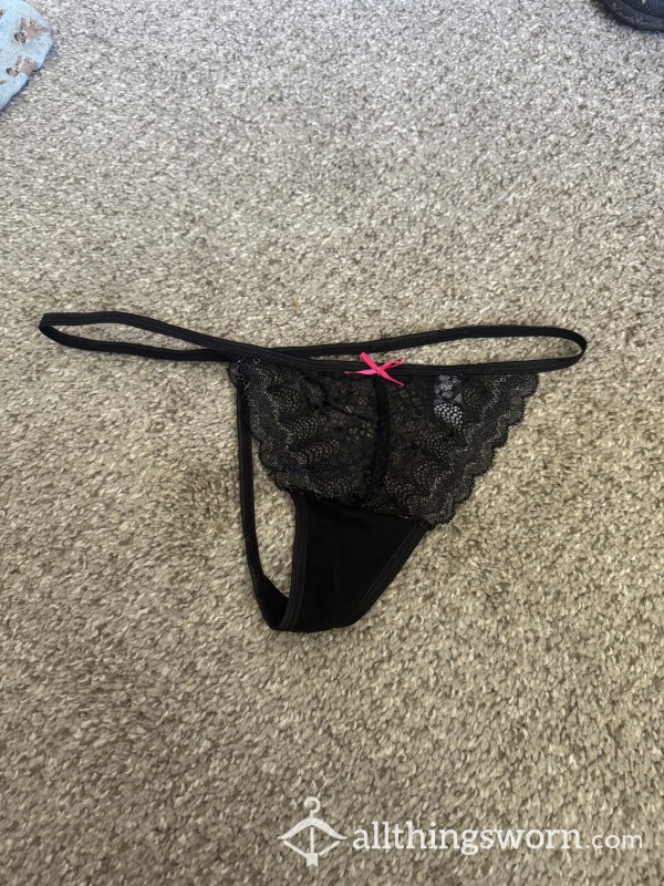 S**y Black Thong With Little Bow