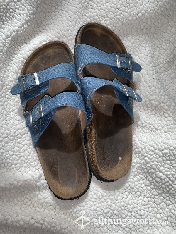 S**y Blue Well Worn Summer Sandals/s**y Sweat Print/ Ripe