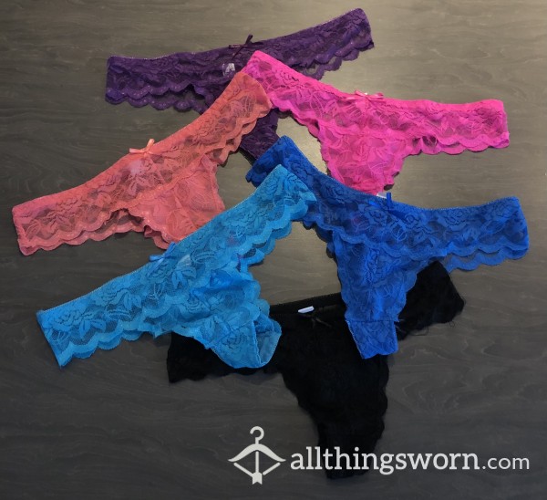 S**y Colourful Lace Thongs