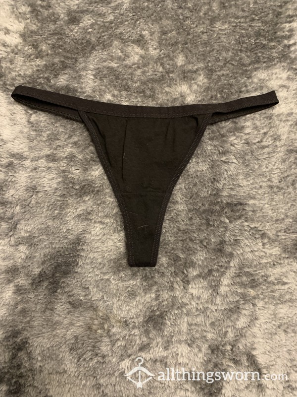 S**y Cotton Thong (Black)