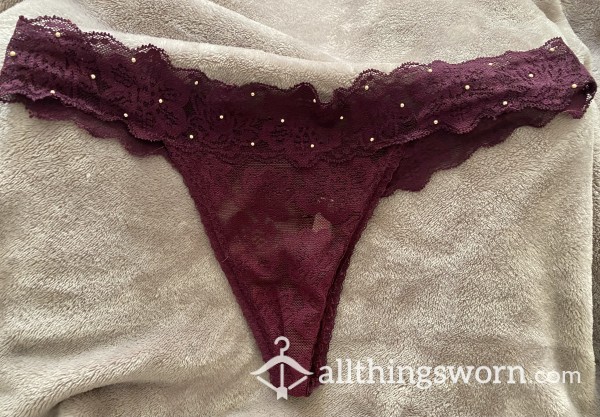 S**y Deep Purple Lace Thong