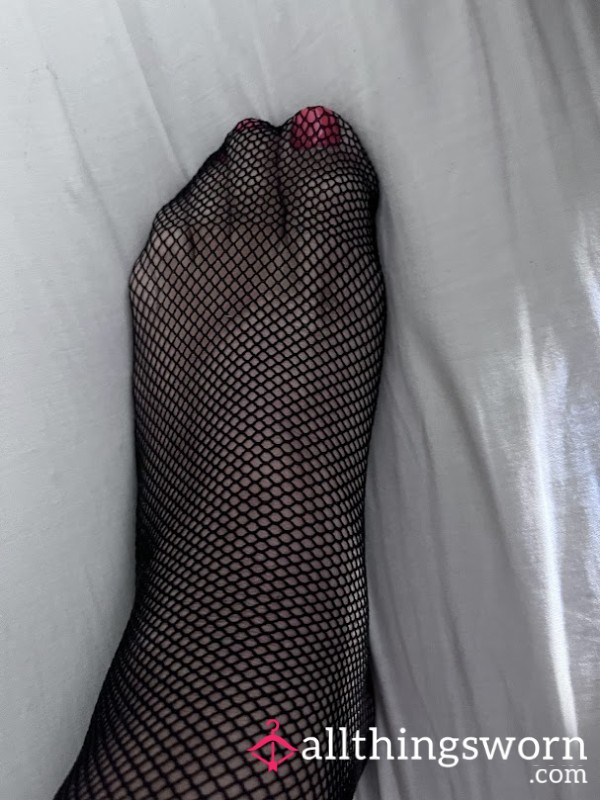 S**y Fishnet Tights Worn Without Knickers