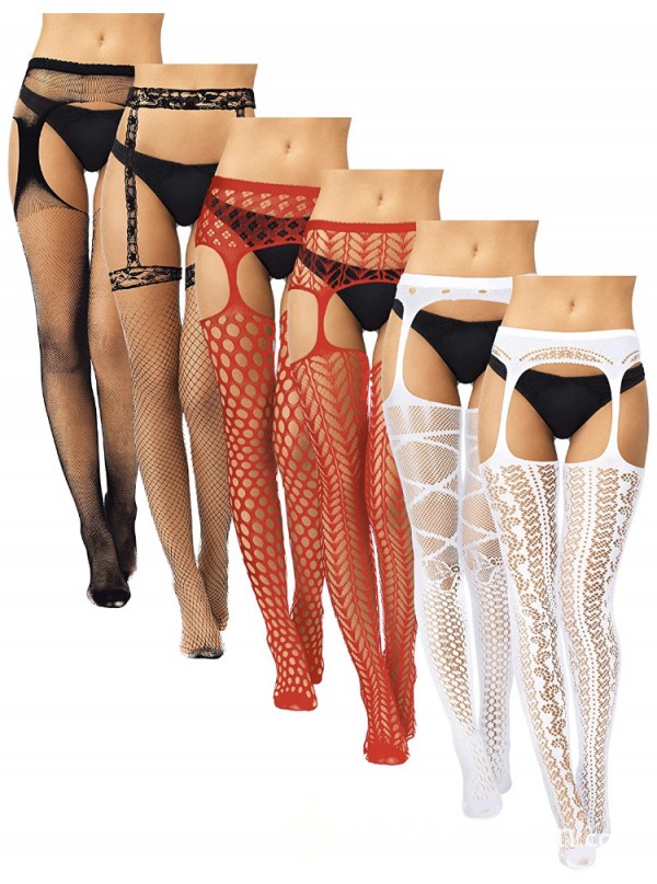 S**y Fishnets Garter Style Worn 24 Hrs. With Or Without Panty Purchase. Add Ons Available