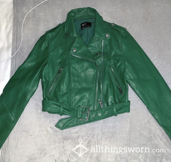 S**y Green Leather Jacket💶