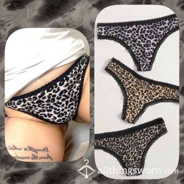 S**y Leopard Print Thongs! You Choose How Long They Get Worn For 😍🔥