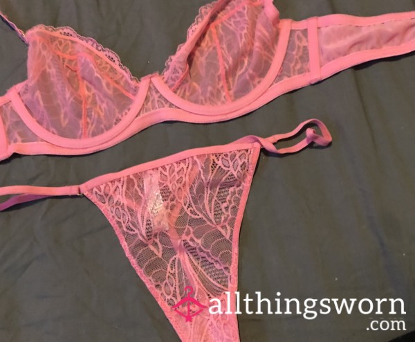 S**y Pink Bra Matching Thong