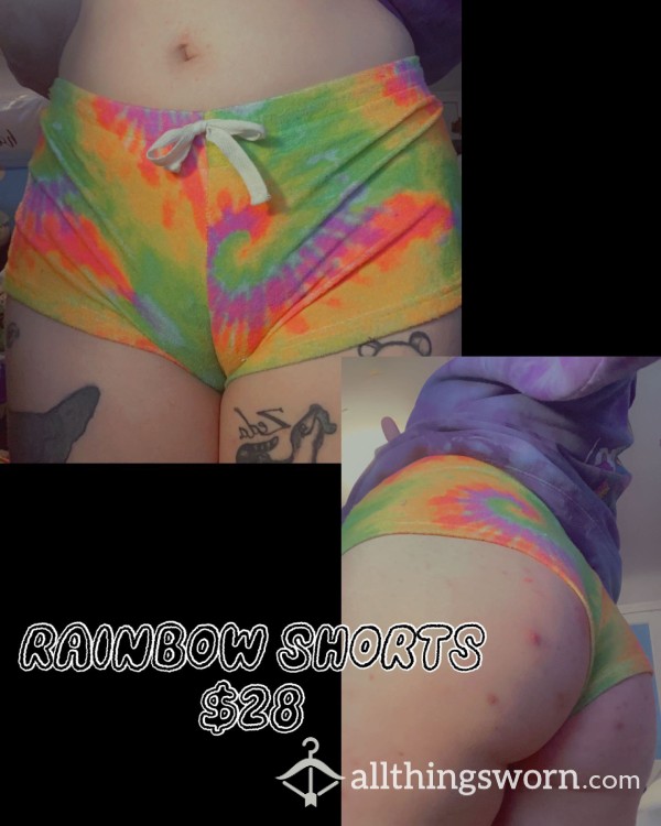 S**y Rainbow Tie Dye Gym Shorts