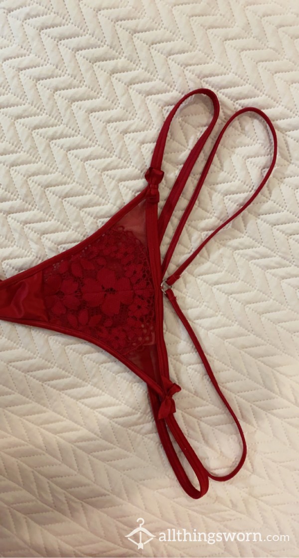 S**y Red Detailed Thong