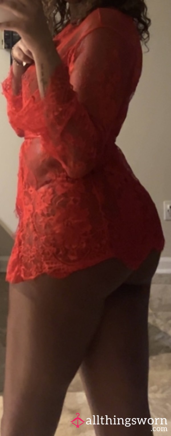 S**y Red Lacy Robe Well Worn