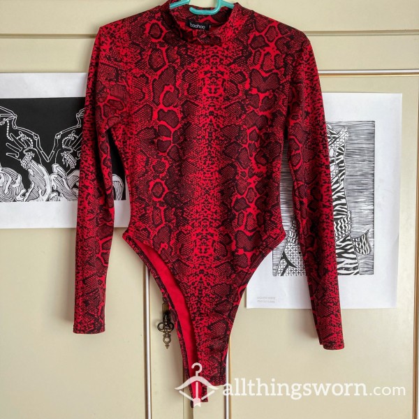 S**y Red Leopard Bodysuit