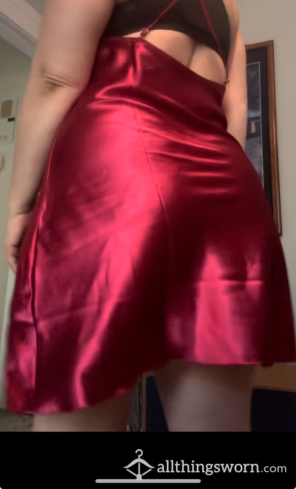 S**y Red Satin Silky Sleep Dress