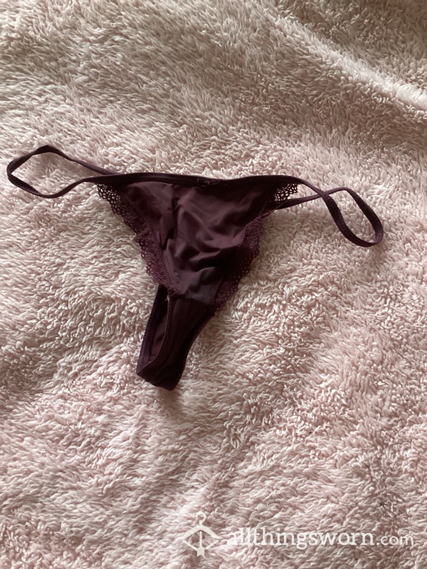 S**y Silky Maroon Thong