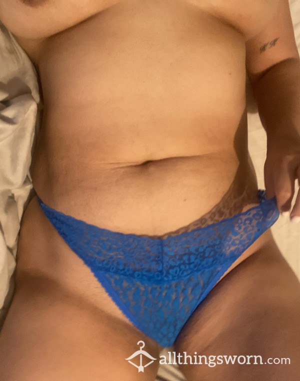 S**y Soft Royal Blue Lacey Thongs. 24 Hour Wear. Free Pictures- Free 3 Min Playing Video- Free Royal Mail Post 🦋🦋🦋