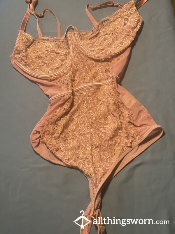 Peach Lacy Bodysuit