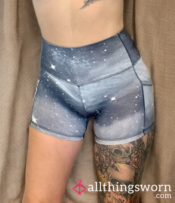 S**y Tight Galaxy Workout Athletic Biker Shorts