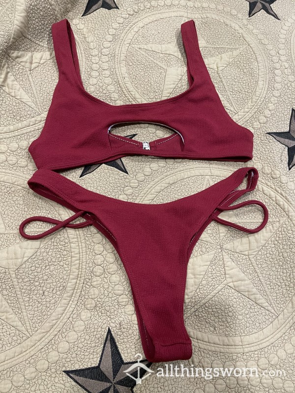 ♥️ SOLD!!!!!!!!!!!s**y USED Red Bikini ♥️