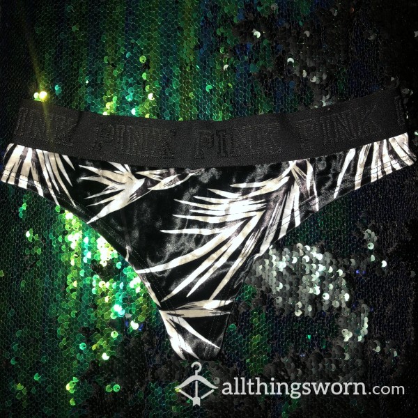 S**y Velvet Tropical Black/White Design Thong🤍🖤✨