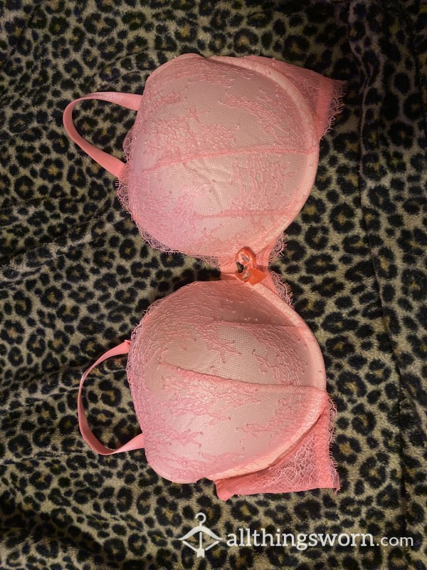 S**y Victoria Secret: Neon Orange Lace Pushup Bra