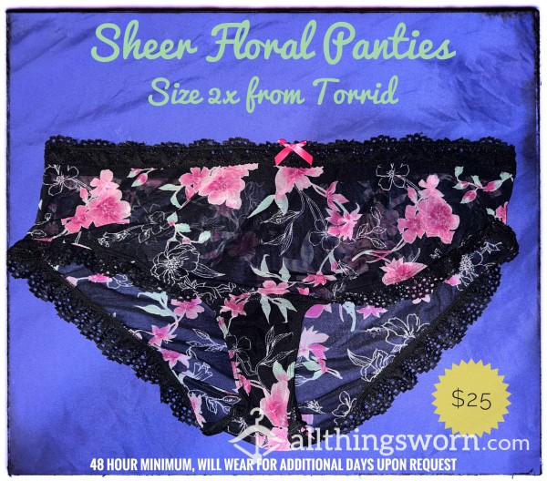 Sheer Flor*l Lace Panties